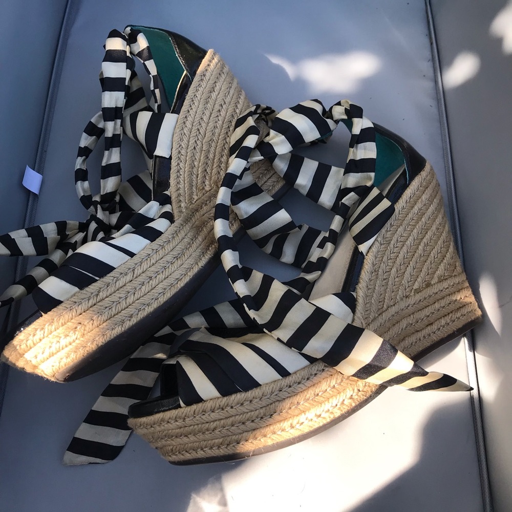 UGG Striped Lace up Wedges